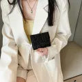 Fashion Stone Pattern Wallet New Women's Mini Multi-Card Slot Short Clutch Laser Card Holder