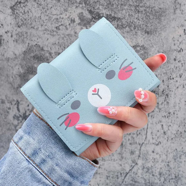 Women Tri-fold Solid Color Purses Card Holder Short Wallet Money Bag