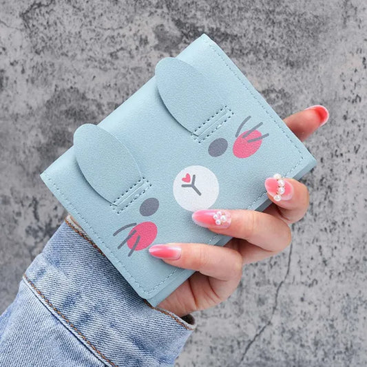 Women Tri-fold Solid Color Purses Card Holder Short Wallet Money Bag